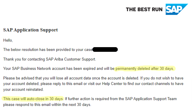 SAP email screenshot